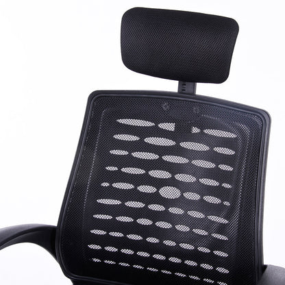 Mid-Back Fabric & Mesh Office Chair Ergonomic Desk Chair with Foldable Armrests 360° Swivel & Height Adjustment Compact Chair for Small Home Office & Study Spaces