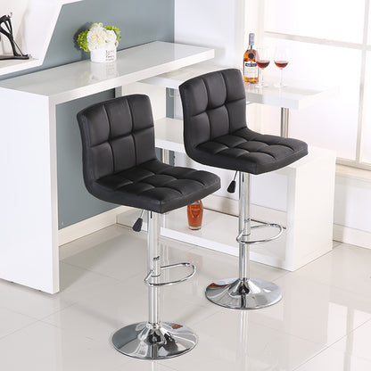 Bar Stool Adjustable Height Swivel Bar Chair with Armrests PU Leather Fabric Upholstered Counter Height Stool with Chrome Base and Footrest for Kitchen Island Pub and Home Bar