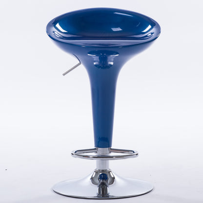 Bar Chair Bar Stool with Glossy ABS Plastic Integrated Seat Chrome Metal Base Multifunctional Height Adjustable Swivel Stool for Home Bar Kitchen Island Pub Living Room Home Decor