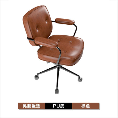 Light Luxury Office Chair Mid-Back Ergonomic Desk Chair with Latex Cushion Tech Fabric/PU Leather Upholstery 360° Swivel & Height Adjustment Multi-Color Stylish Chair for Home Office & Vanity