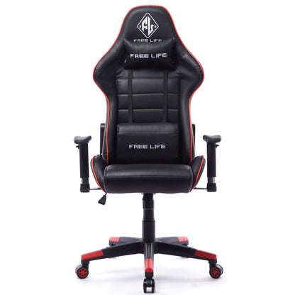 Ergonomic Gaming Chair "FREE LIFE" Series Racing-Style Reclining Chair with Contrast Piping