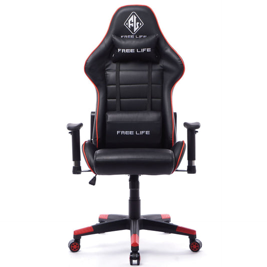 Ergonomic Gaming Chair "FREE LIFE" Series Racing-Style Reclining Chair with Contrast Piping