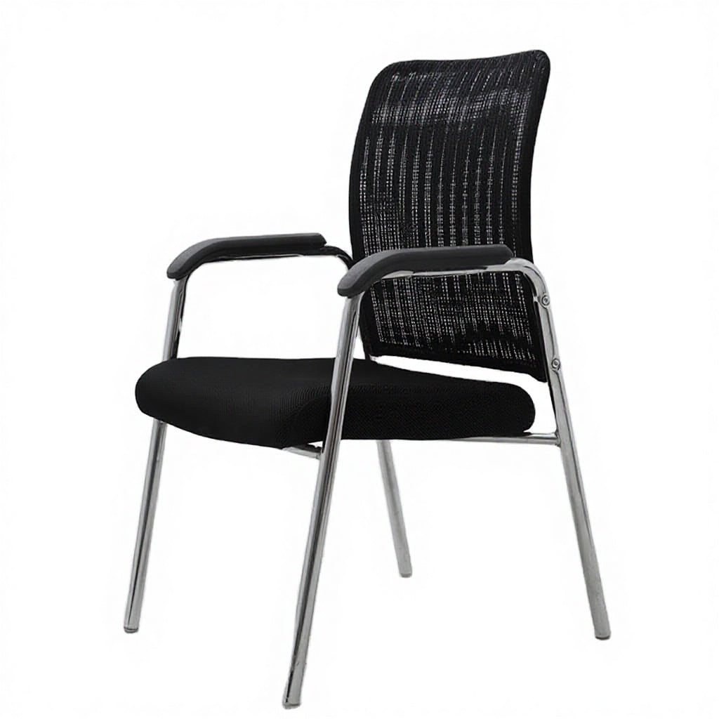 Office Chair Mesh Back with Chrome Metal Frame Ergonomic Padded Armrest Fabric Seat Stackable Conference Room Chair for Reception Meeting Room Waiting Room Home Office
