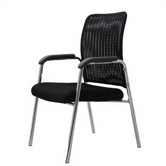 Office Chair Mesh Back with Chrome Metal Frame Ergonomic Padded Armrest Fabric Seat Stackable Conference Room Chair for Reception Meeting Room Waiting Room Home Office