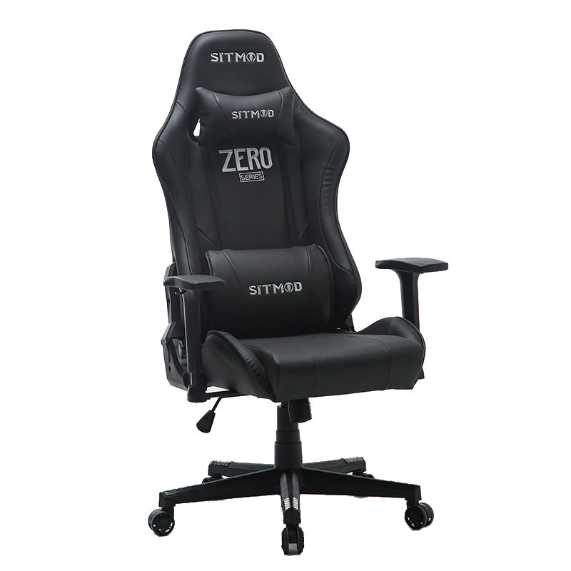 MUSSO ZERO Series Black-White Gaming Chair Headrest Adjustable Arms Sturdy Base Ergonomic Support for Extended Gaming & Office Work Sessions
