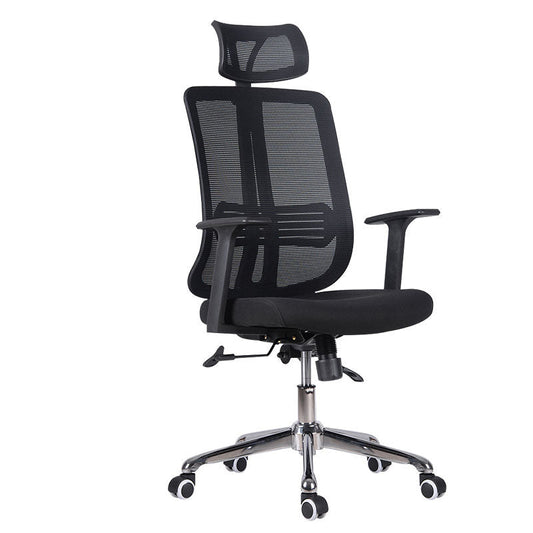 High-Back Dual Mesh Ergonomic Office Chair Adjustable Headrest Desk Chair with Breathable Double Mesh Back 360° Swivel & Height Adjustment Black Office Chair for Home & Gaming