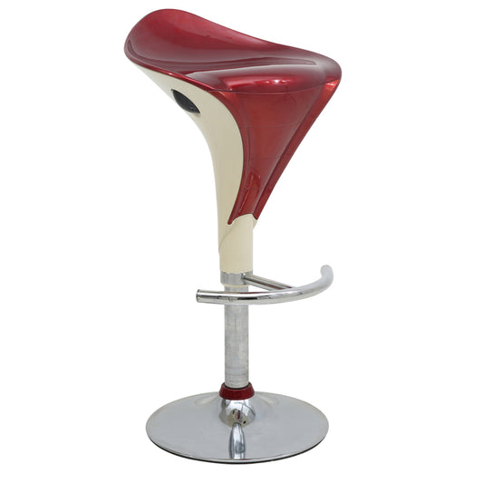 Bar Chair Bar Stool with Bi-Color ABS Plastic Shell Curved Seat Chrome Metal Base Multifunctional Height Adjustable Swivel Stool for Home Bar Kitchen Island Pub Living Room Home Decor